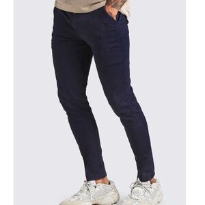 NWT Boohoo Navy Super Skinny Stretch‎ Chino Trouser Casual Dress Pants Size 32
